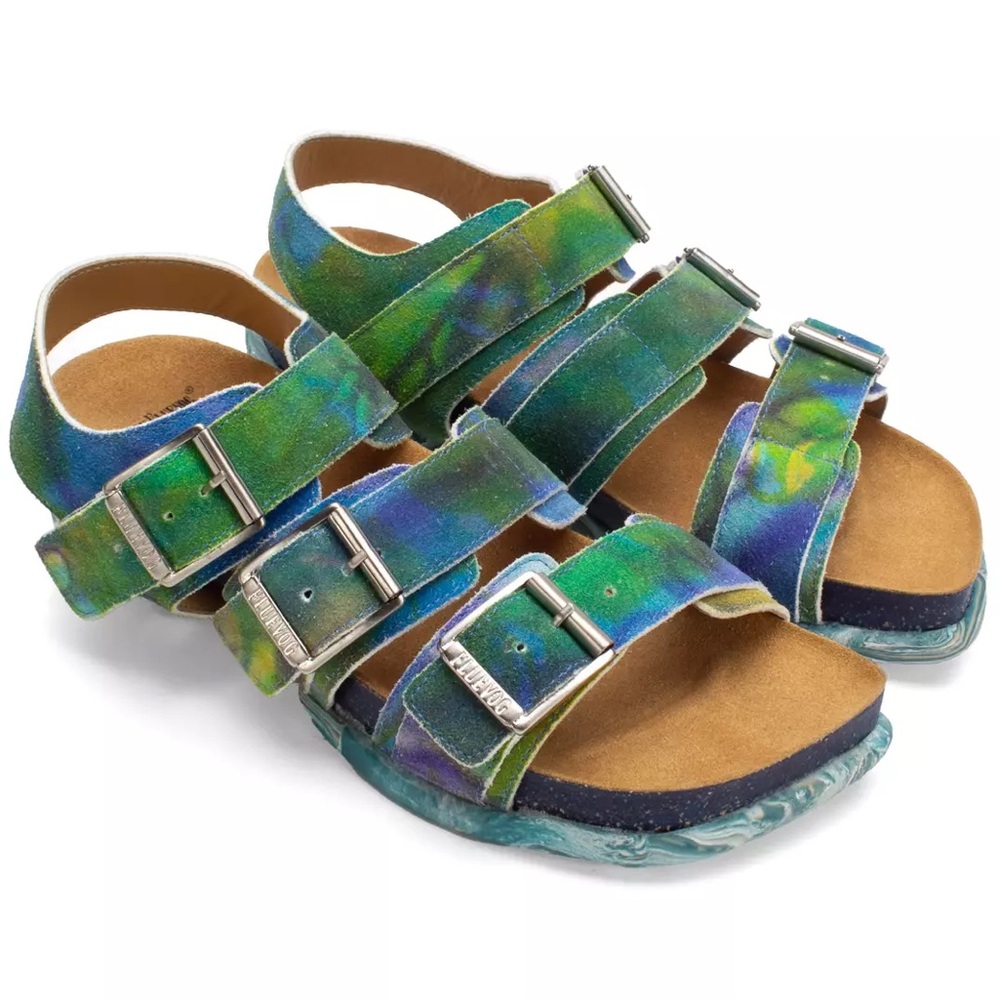 John Fluevog PEACEMAKER ELSIE STRAPPY BUCKLED SANDALS - Womenโs 6 / Menโs 4